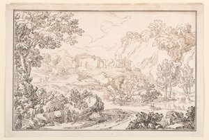 Dibujo, Un paisaje, 1770-86
