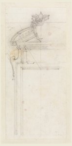 Dibujo, Diseño para una caja de puerta, 1725-50 de Carlo Marchionni