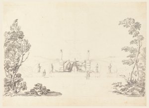 Dibujo, Boceto para una fuente en un parque, 1740