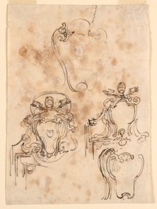 Dibujo, Bocetos para marcos y escudos, 1758-69