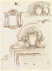 Dibujo, Bocetos para marcos, para la Sacristía de San Pedro, 1740-58