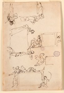 Dibujo, Bocetos para una tablilla, ca. 1750