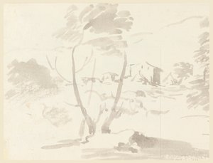 Boceto de Árboles en un Paisaje