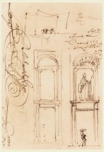 Bocetos y escritura de Carlo Marchionni