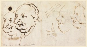 Bocetos de Cuatro Cabezas en Caricatura de Carlo Marchionni