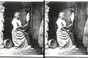 Vieja Mujer Hilando, Capri, c.1865 (foto en b/n)