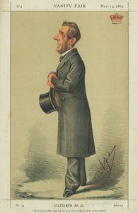 Conde de Shaftesbury, No es como otros hombres porque nunca se ve afectado por motivos partidistas, 13 de noviembre de 1869, caricatura de Vanity Fair