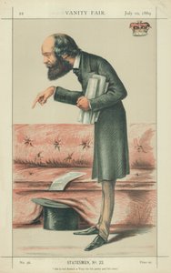 Marqués de Salisbury, es demasiado honesto un Tory para su partido y su tiempo, 10 de julio de 1869, caricatura de Vanity Fair