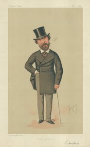 Sr. Henry Du Pre Labouchere, Modesta seguridad, 7 de noviembre de 1874, caricatura de Vanity Fair de Carlo Pellegrini
