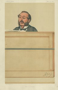 El Sr. Ira D Sankey, Alabanza y oración, 10 de abril de 1875, caricatura de Vanity Fair de Carlo Pellegrini