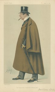 Sr. Markham Spofforth, inventó el Trabajador Conservador, 20 de marzo de 1880, caricatura de Vanity Fair de Carlo Pellegrini