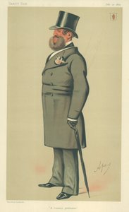 Sir Henry Josias Stracey, un caballero rural, 10 de julio de 1875, caricatura de Vanity Fair de Carlo Pellegrini
