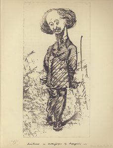 Swinburne en papel secante (caricatura del autor inglés Algernon Charles Swinburne) de Carlo Pellegrini