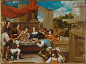 San Lázaro y el hombre rico (pintura sobre lienzo)