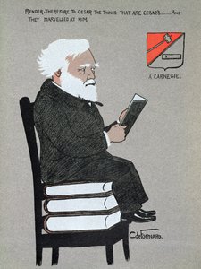 Caricatura de Andrew Carnegie (1835-1919), ilustración de "Millionaires of America".