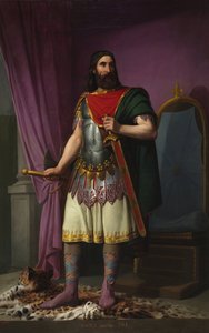 Retrato del Rey Wisigodo Egica de España (o Egicca, Egiza, Ergica) (687-702) (Rey Wisigodo Egica) Pintura de Carlos Maria Esquivel y Rivas (1830-1867) 1853 Palacio de las Cortes Madrid