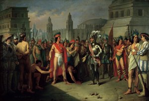 El encarcelamiento de Guatimocin por las tropas de Hernán Cortés, 1856