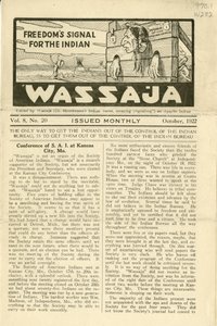 Número de Wassaja, Vol. 8, No. 20, octubre de 1922 de Carlos Montezuma