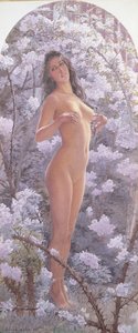 Desnudo entre flores