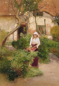 El jardín de la abuela (óleo sobre lienzo) de Carlton Alfred Smith