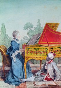 Retrato de la señorita Desgots de Saint-Domingue con su esclavo Laurent de Carmontelle
