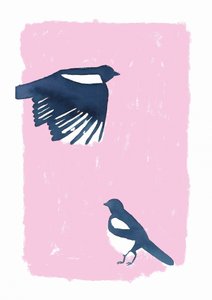 Pink Sky Magpies de Carola Cedell