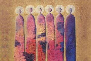 Figuras espirituales doradas de Carolina Gårdheim