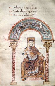 Ms CCII fol.91v Apolo Médico, de Etymologiae por Isidoro de Sevilla de Carolingian School