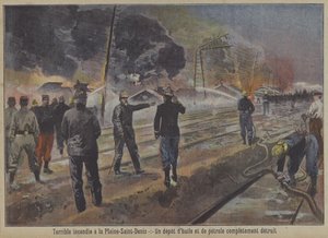 Destrucción de un depósito de petróleo y gasolina en un incendio en La Plaine-Saint-Denis, París