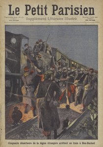 Cincuenta desertores de la Legión Extranjera Francesa deteniendo un tren en Bourached, Argelia
