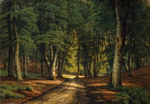 Un paisaje boscoso con ciervos (óleo sobre lienzo) de Carsten Henrichsen