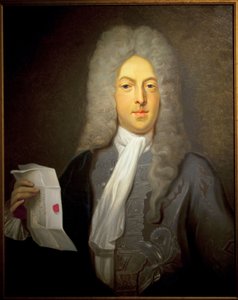 Retrato de John Law (1671-1729), financiero escocés e interventor en Francia, responsable de la quiebra de 1720. Pintura de Casimir Balthazar (1811-1875), Óleo sobre lienzo de Casimir de Balthasar
