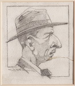 Un hombre con sombrero (lápiz sobre papel) de Casimiro Jodi