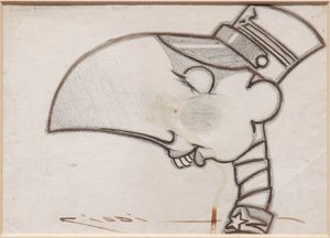 Soldado (tinta negra y carboncillo sobre papel)