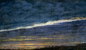 Cielo nublado del atardecer de Caspar David Friedrich