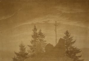 Cruz en las montañas de Caspar David Friedrich