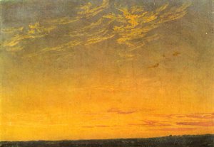 Por la noche de Caspar David Friedrich