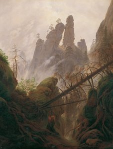 Paisaje rocoso en las montañas de arenisca del Elba de Caspar David Friedrich