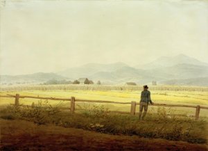 Paisaje montañoso con figura (Cresta de Schmiedeberg) de Caspar David Friedrich