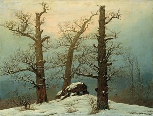 Alemán: Hünengrab im Schnee Cairn in Snow de Caspar David Friedrich
