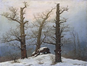 Alemán: Hünengrab im Schnee Cairn in Snow de Caspar David Friedrich