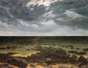 Alemán: Seashore by Moonlight Seashore by Moonlight de Caspar David Friedrich