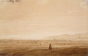 Paisaje con un obelisco, 1803 de Caspar David Friedrich