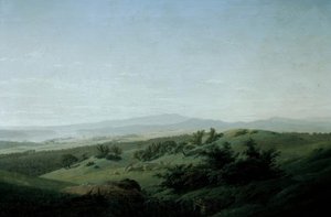 Paisaje con lago de Caspar David Friedrich