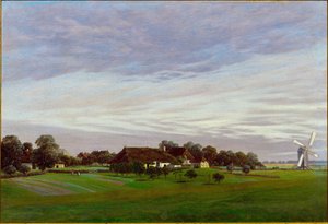 El país llano - Alrededores de Greifswald, Alemania de Caspar David Friedrich