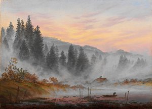 "" Moments de la journee: le matin "" (Las horas del día: La mañana) Pintura de Caspar David Friedrich (1774-1840) 1821-1822 - Óleo sobre lienzo Dim 22x30 cm Niedersaechsisches Landesmuseum, Hannover de Caspar David Friedrich