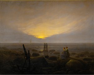 Salida de la luna sobre el mar de Caspar David Friedrich
