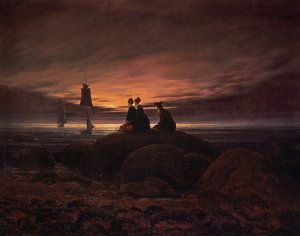 La luna saliendo sobre el mar