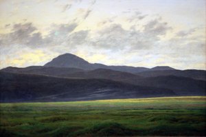 Paisaje de montaña en Bohemis de Caspar David Friedrich