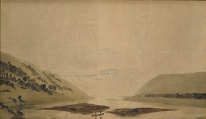 Paisaje montañoso con río en la mañana, 1830-35 de Caspar David Friedrich